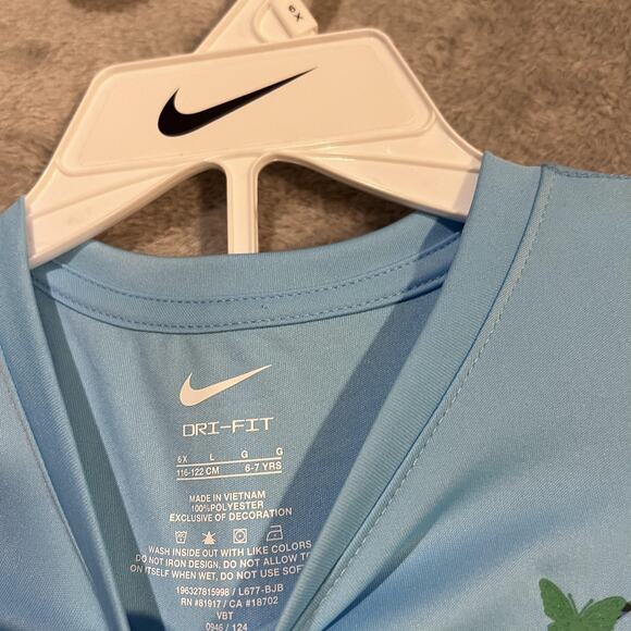 Nike Shirt Shorts Set Girls Large 6X Dri-FIT Butterfly Swoosh Lightweight New - Picture 3 of 4